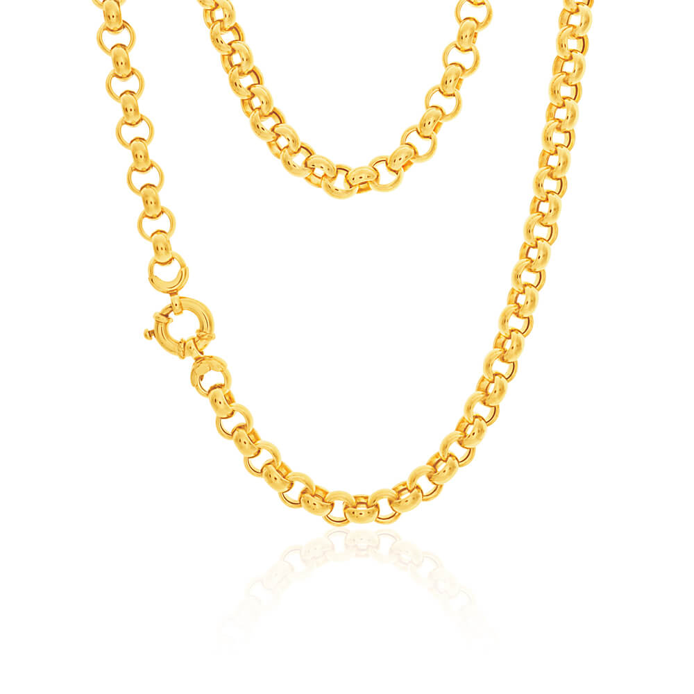 IBB 18ct Gold Belcher Chain Necklace, Gold at John Lewis & Partners